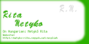 rita metyko business card