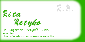 rita metyko business card